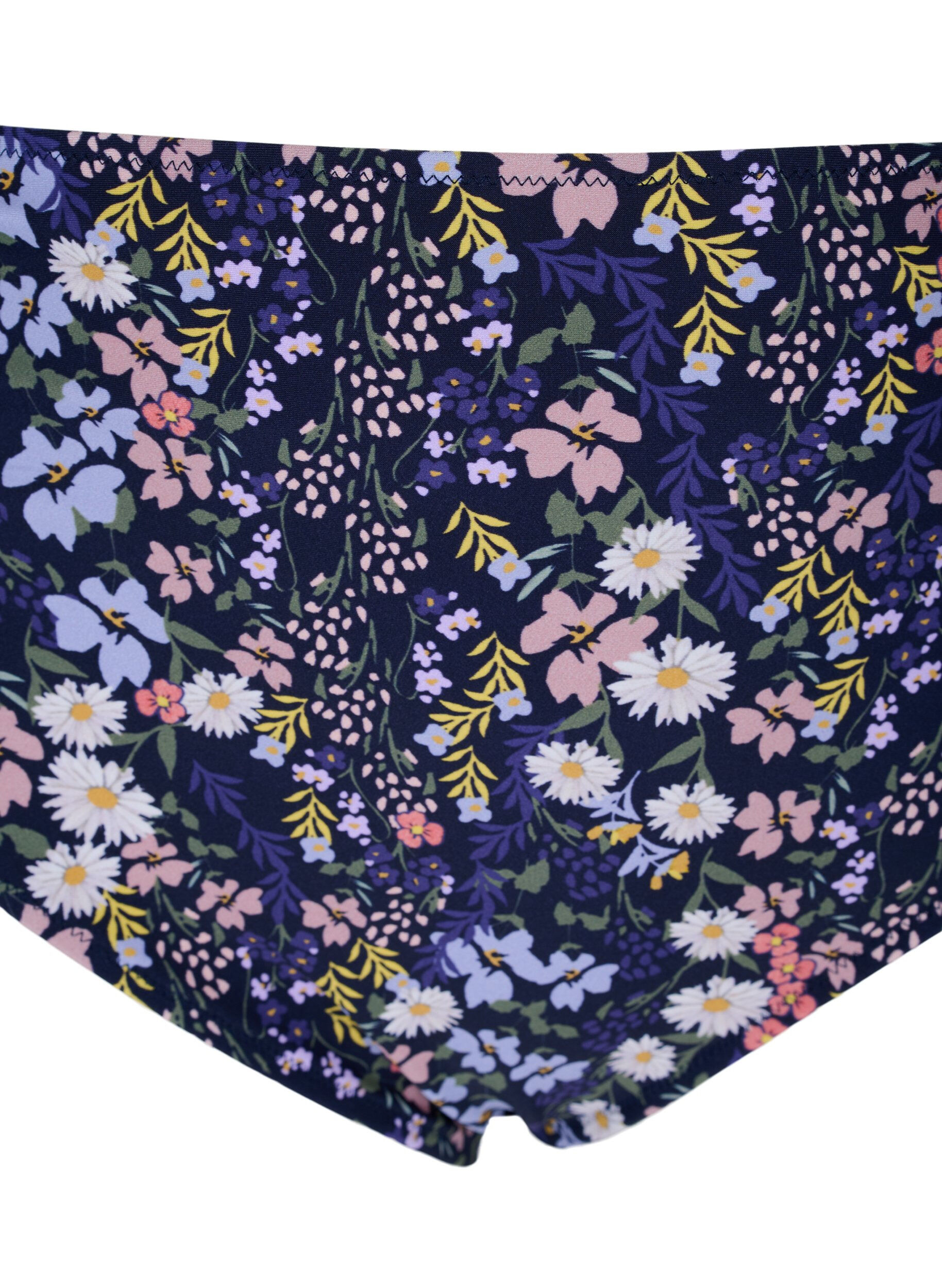 Zizzifashion Printed bikini bottoms with a high waist, Ditsy Flower, Packshot image number 2