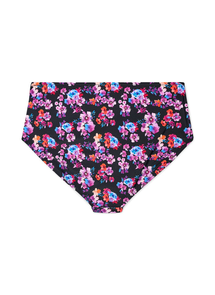 High-waisted patterned bikini bottoms, Purple, Packshot image number 1