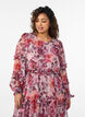 Floral midi dress with ruffle details and sheer sleeves, Rose, Model image number 2