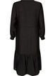 Viscose dress with embroidery and tiered ruffles, Black, Packshot image number 1