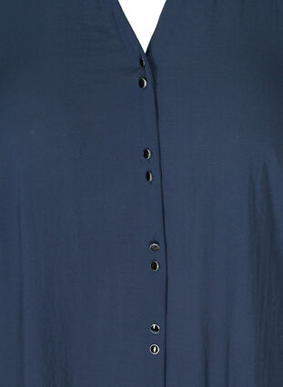 Shirt with a V-neck and buttons, Navy Blazer, Packshot image number 2