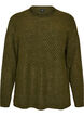 Knitted blouse with V-shaped rib pattern and slits, Green, Packshot image number 0