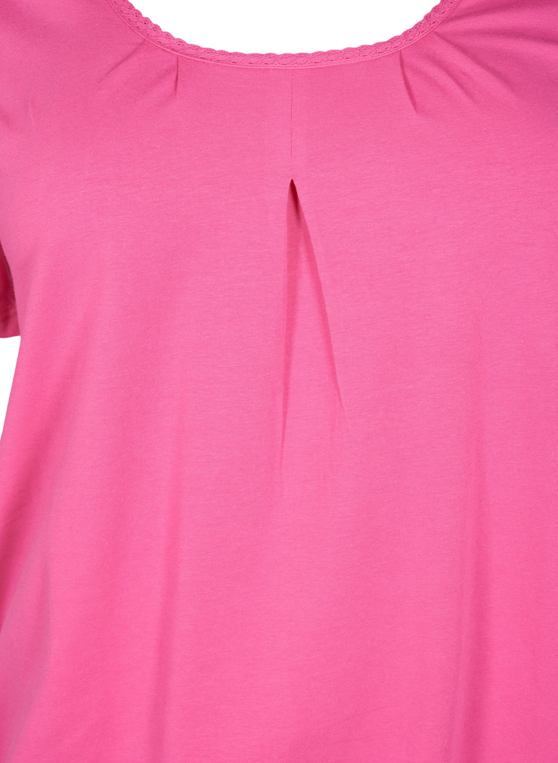 Zizzifashion Short sleeve cotton t-shirt, Shocking Pink, Packshot image number 2