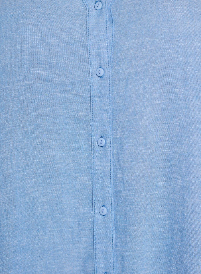 Long shirt in linen and viscose, Blue, Packshot image number 2