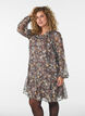 Chiffon dress with floral print and ruffle layers, Brown, Model image number 0