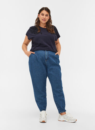 Slouchy fit cotton jeans, Blue denim, Model image number 0