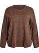 Loose knit sweater with prominent seams, Brown, Packshot image number 0