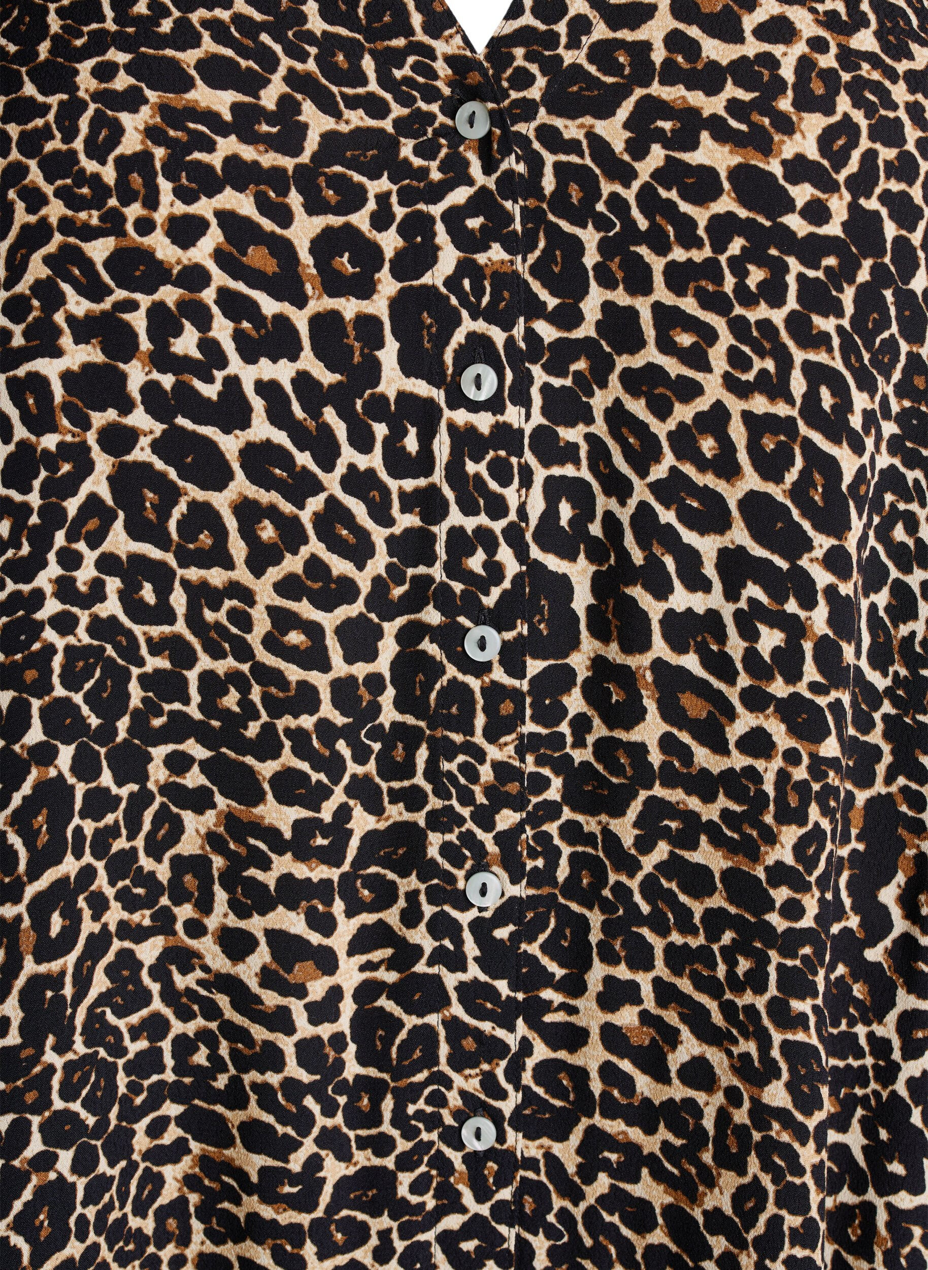 Zizzifashion Printed viscose midi dress with long sleeves, Brown, Packshot image number 2