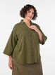 Loose striped shirt with 3/4 sleeves, Green, Model image number 0