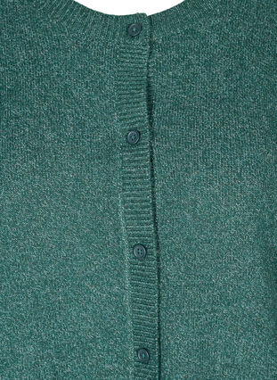 Short melange knitted cardigan with button fastening, Darkest Spruce Mel., Packshot image number 2