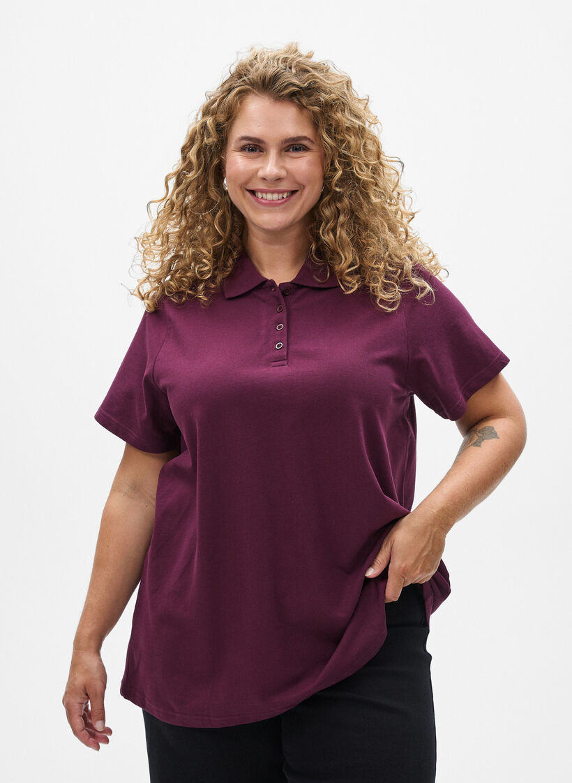 Polo shirt with short sleeves, Red, Model image number 0