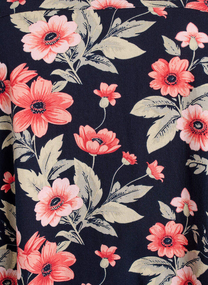 Short-sleeved cotton dress with print, Blue, Packshot image number 2