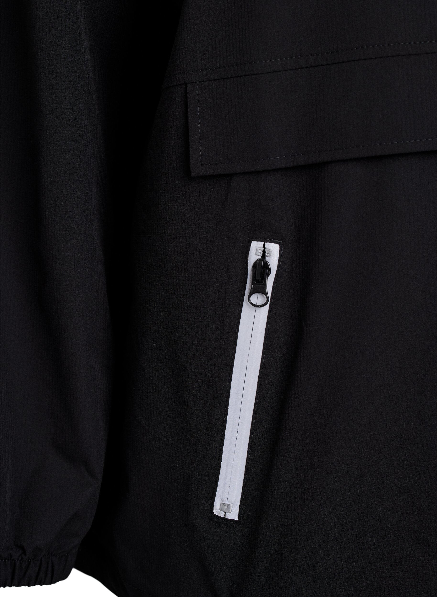 Zizzifashion Sporty anorak with reflective details and pockets, Black, Packshot image number 3