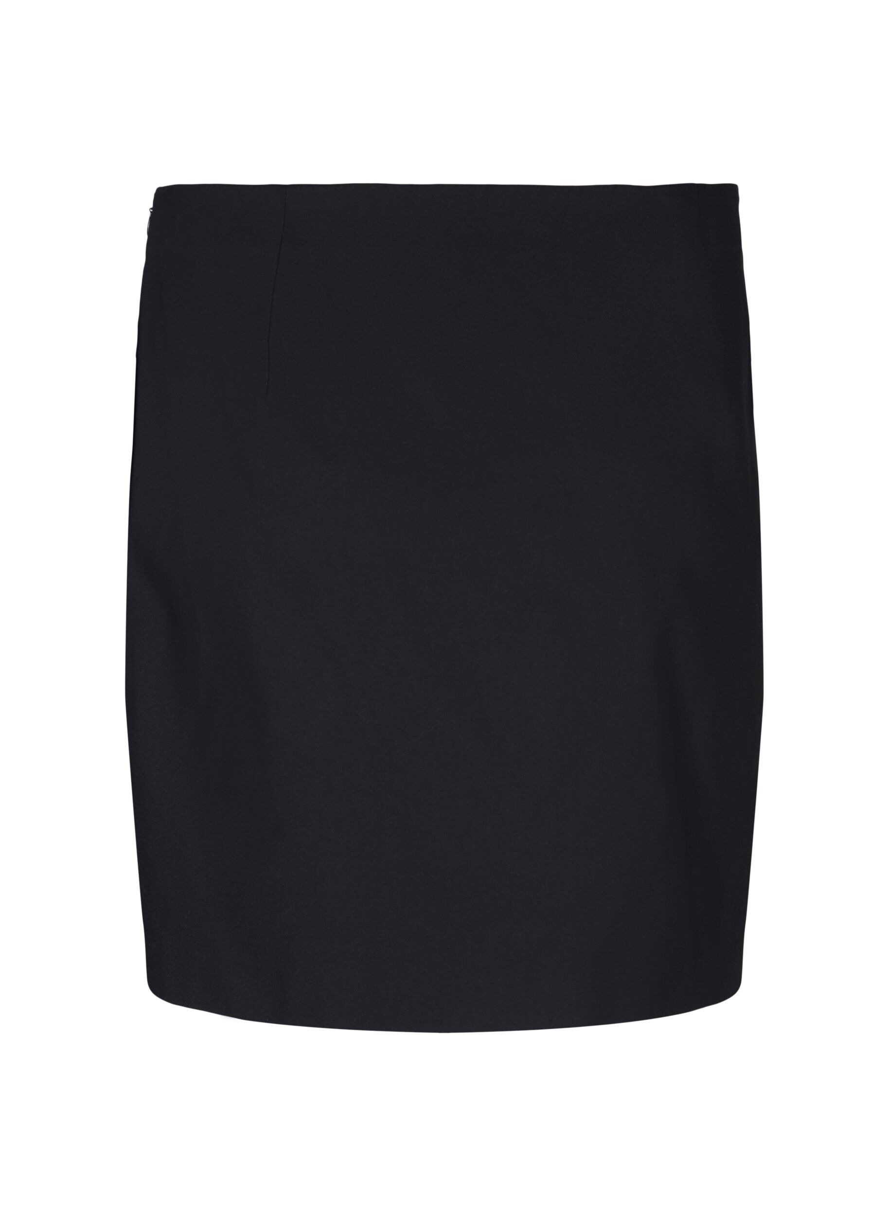 Zizzifashion Short skirt with slit, Black, Packshot image number 1