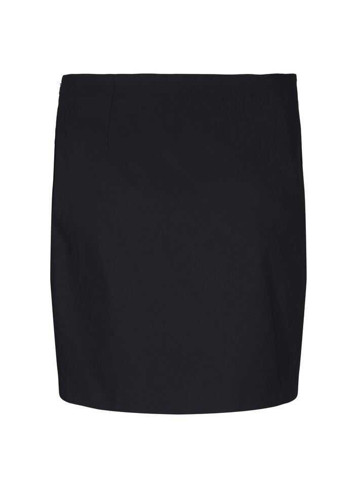 Short skirt with slit, Black, Packshot image number 1