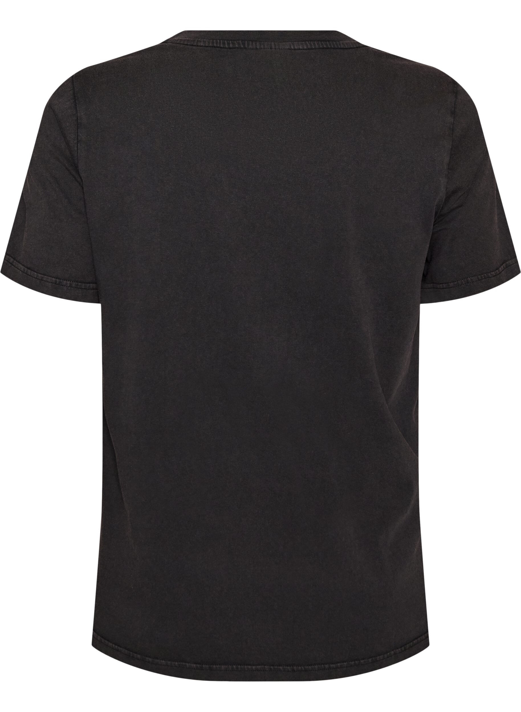 ZizzifashionOrganic cotton t-shirt with print, Dark Grey, Packshot image number 1
