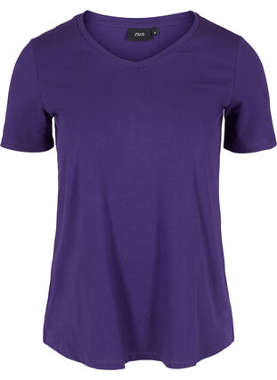Basic t-shirt with v-neck, Parachute Purple, Packshot image number 0