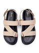 Wide fit - Leather sandal with adjustable straps, Beige, Packshot image number 2
