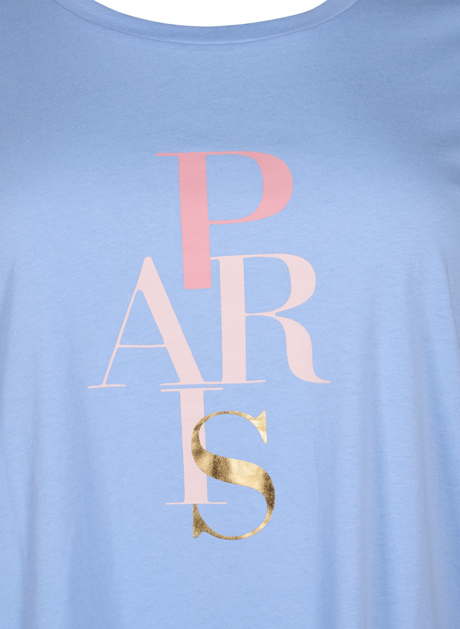 Zizzifashion Cotton T-shirt with text print, Serenity w. Paris, Packshot image number 2