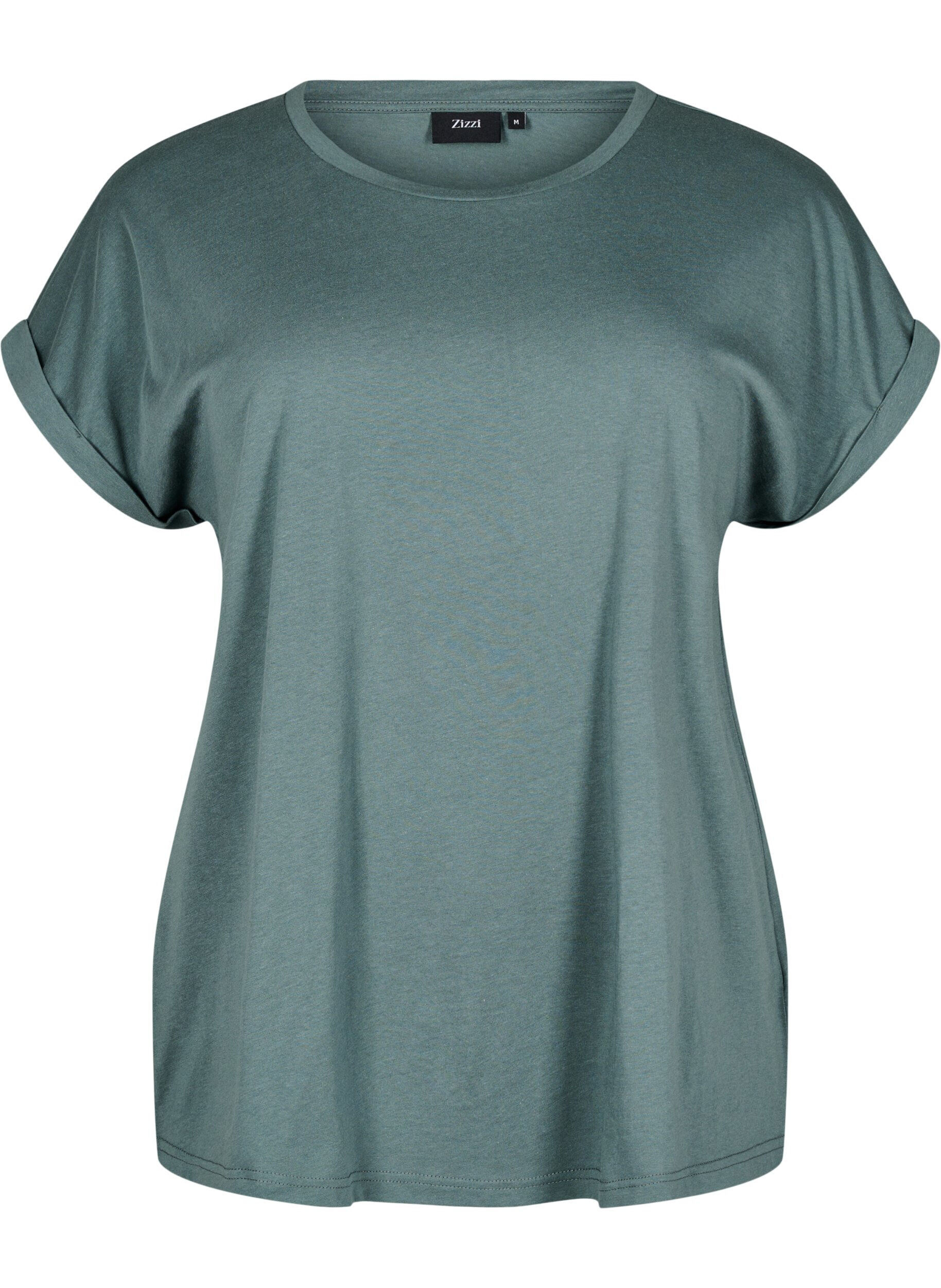 Short sleeve cotton blend T-shirt