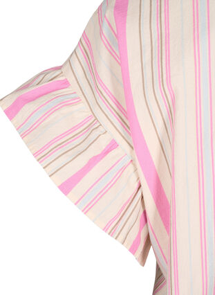 Striped cotton tunic, Eggnog Multi Stripe, Packshot image number 3
