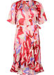 Satin wrap dress with print, Geranium Graphic AOP, Packshot image number 0