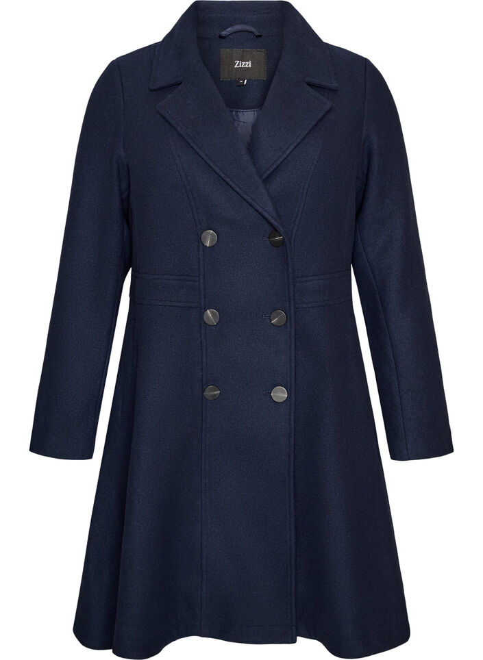A-line wool coat with pockets, 1494, Packshot image number 0