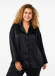 Satin nightshirt, Black, Model image number 0