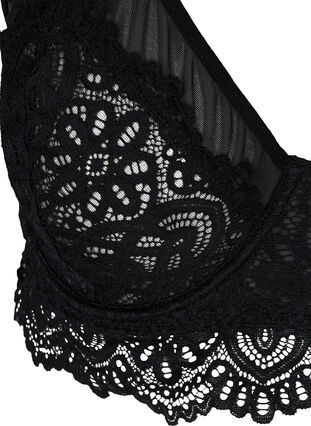 Figa underwired bra with lace and mesh, Black, Packshot image number 2