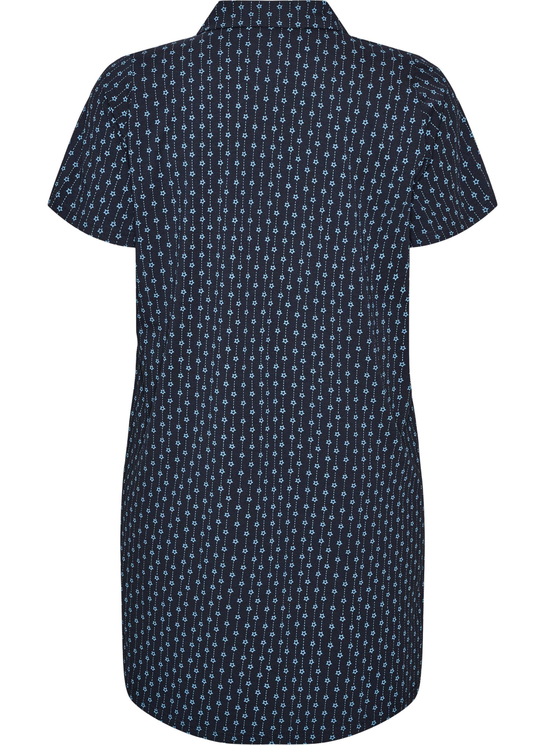 ZizzifashionCotton nightgown with button fastening, Blue, Packshot image number 1