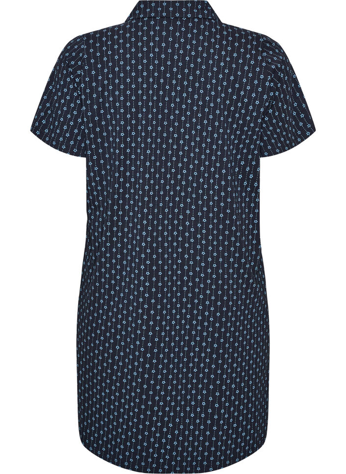 Cotton nightgown with button fastening, Blue, Packshot image number 1