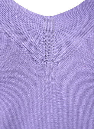 Viscose knitted top with v-neckline, Lavender, Packshot image number 2