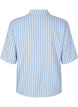 Striped shirt in linen and viscose, Light Blue, Packshot image number 1