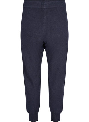 Knitted pants with drawstring and ribbed material, Night Sky Mel., Packshot image number 1