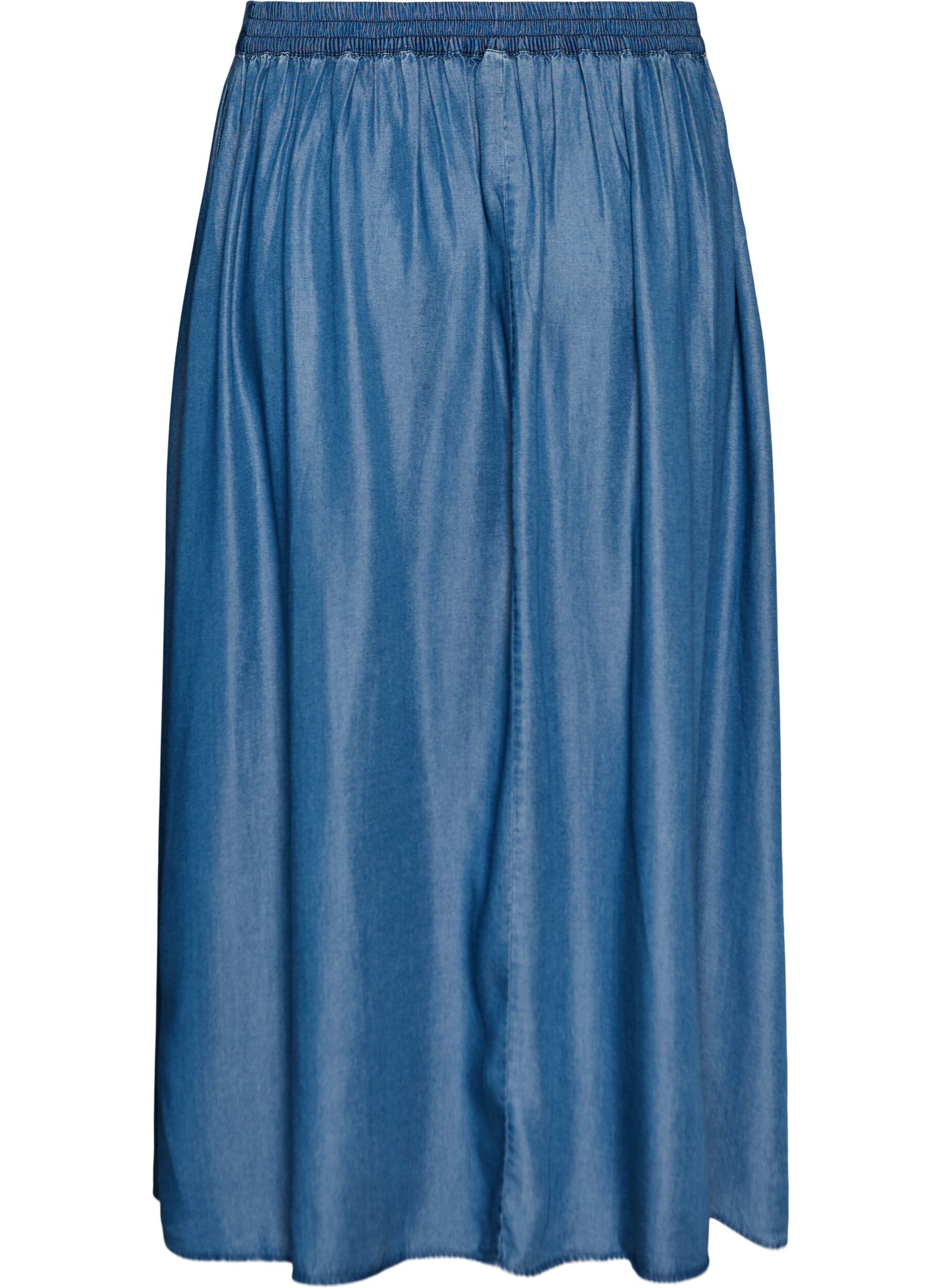 Zizzifashion Maxi skirt with a denim look in TENCEL&trade; lyocell, Blue, Packshot image number 1