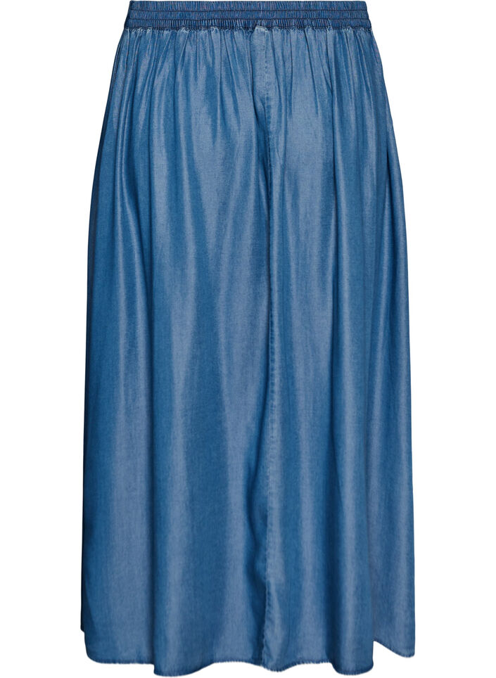 Maxi skirt with a denim look in TENCEL&trade; lyocell, Blue, Packshot image number 1