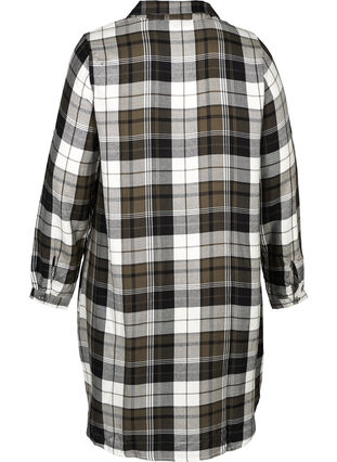 Checked viscose tunic, Army Check, Packshot image number 1