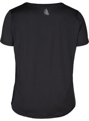 Short-sleeved sports t-shirt with mesh, Black, Packshot image number 1