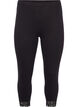 Basic 3/4 leggings with lace trim, Black, Packshot image number 0