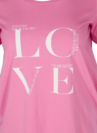 Cotton t-shirt with print, Cyclamen LOVE, Packshot image number 2