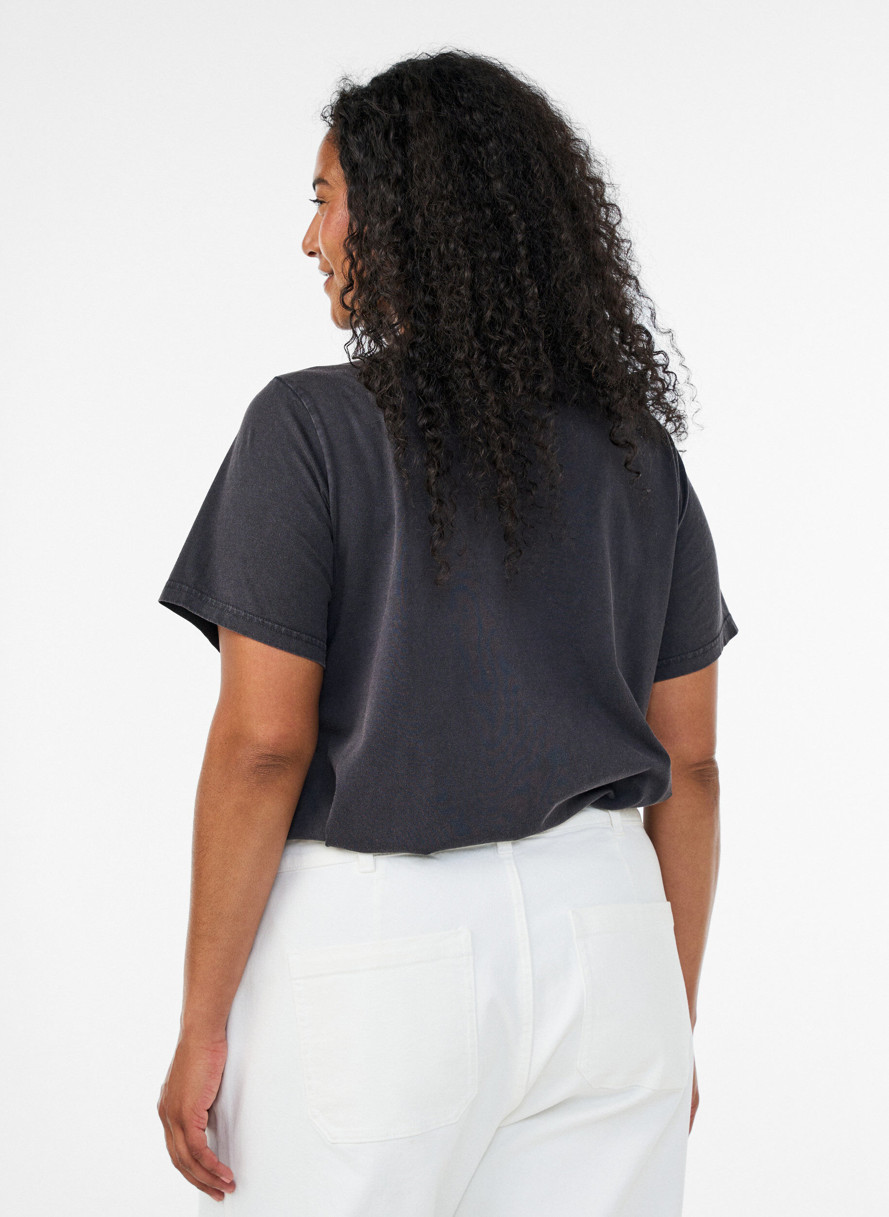 ZizzifashionOrganic cotton graphic T-shirt, Black, Model image number 2