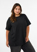 T-shirt with slits and decorative knot closures, Black, Model image number 0