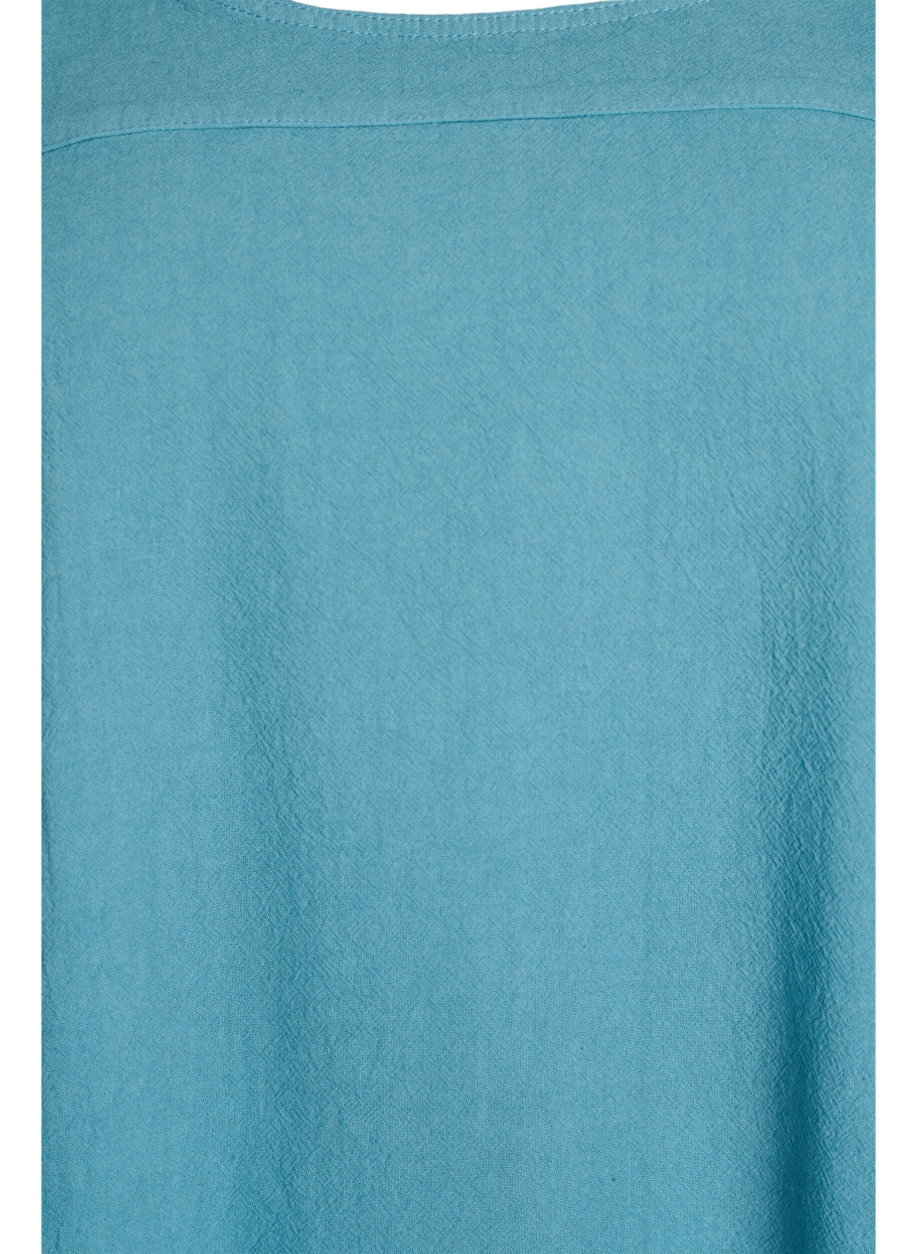 Zizzifashion Short-sleeved cotton dress, Light Blue, Packshot image number 2