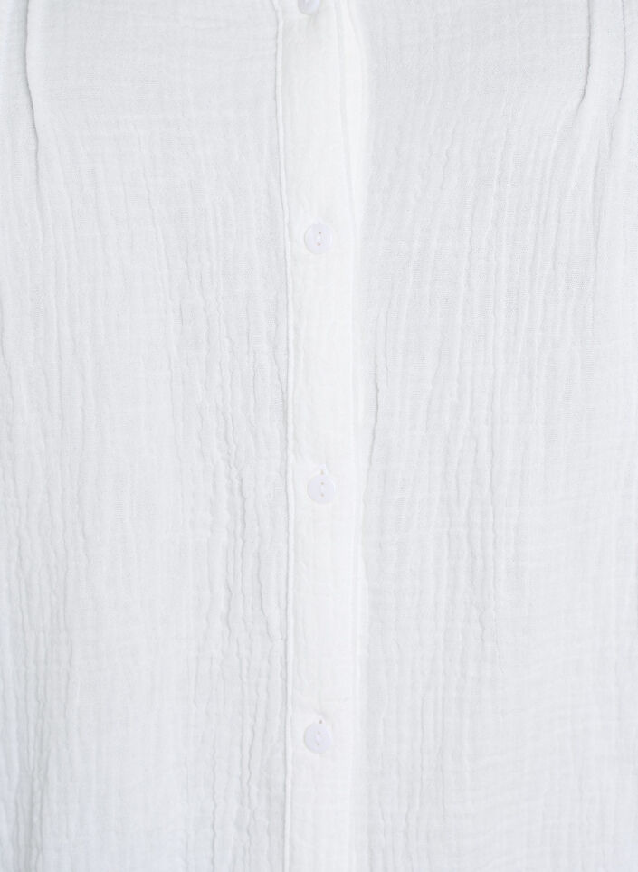 Cotton muslin blouse with embroidered details, White, Packshot image number 2