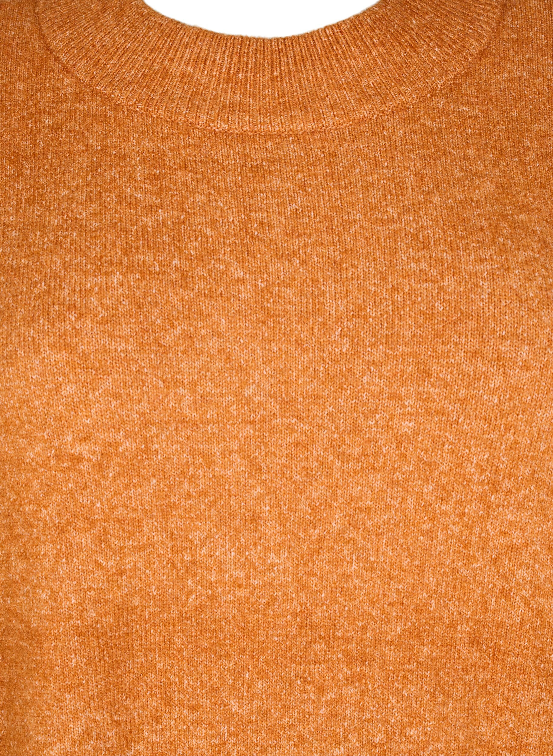 Zizzifashion Long knitted blouse with long sleeves, Autumnal Mel., Packshot image number 2