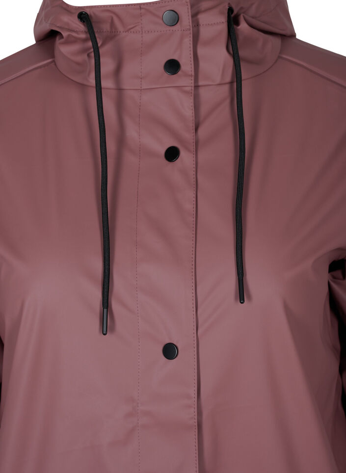 Rain jacket with hood and button fastening, Rose Taupe, Packshot image number 2