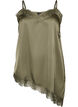 Strappy top with lace and an asymmetrical hem, Green, Packshot image number 0