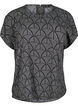 Short-sleeved blouse with print, Black Grey Graphic , Packshot image number 0