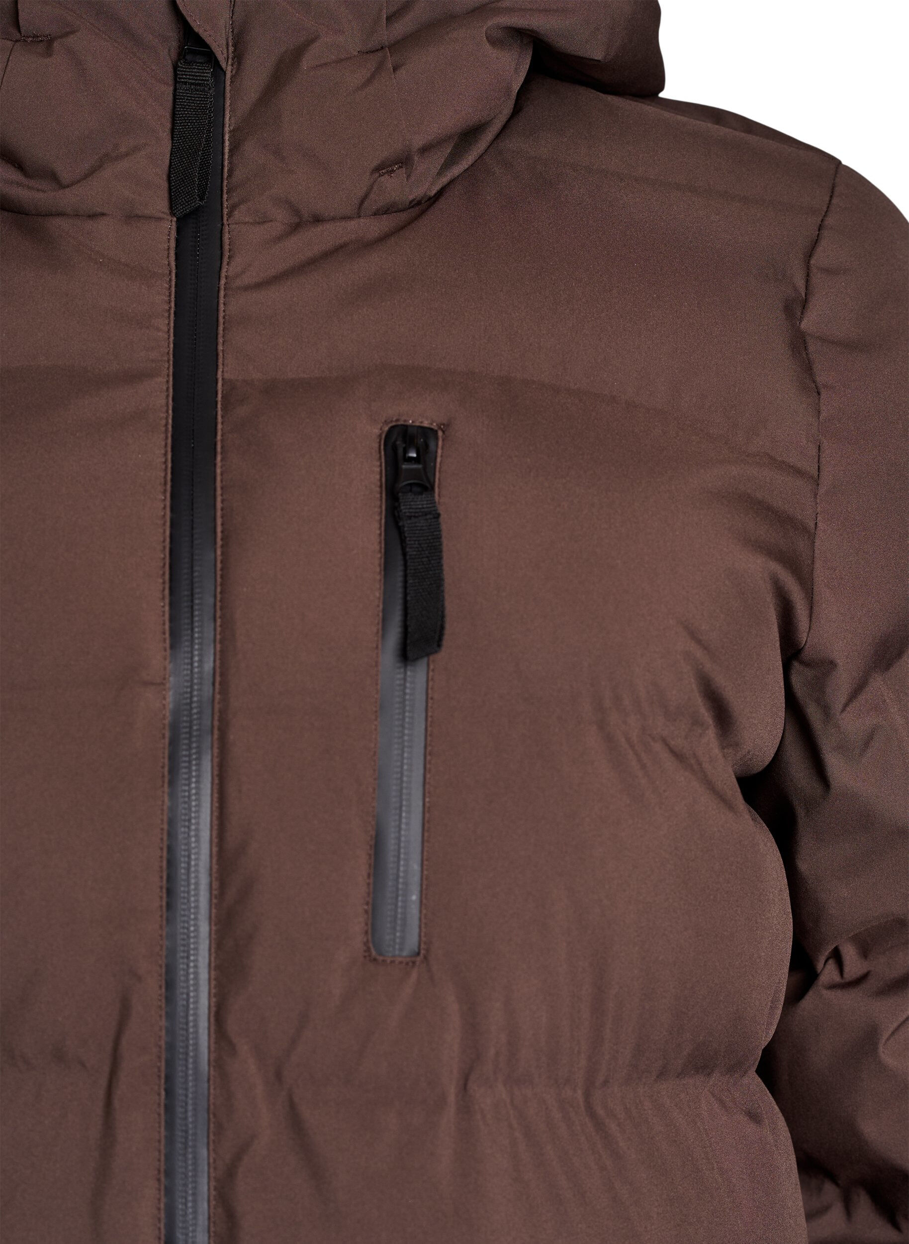 ZizzifashionPuffer coat with hood and pockets, Brown, Packshot image number 2