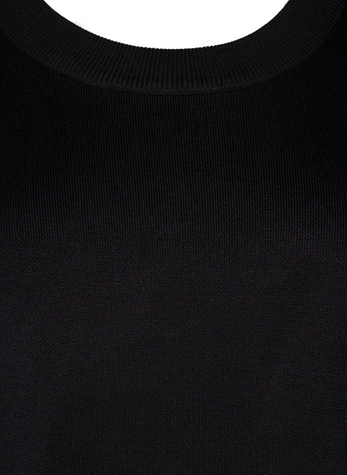 Knitted dress with embroidery details, Black Medium G. Comb, Packshot image number 2